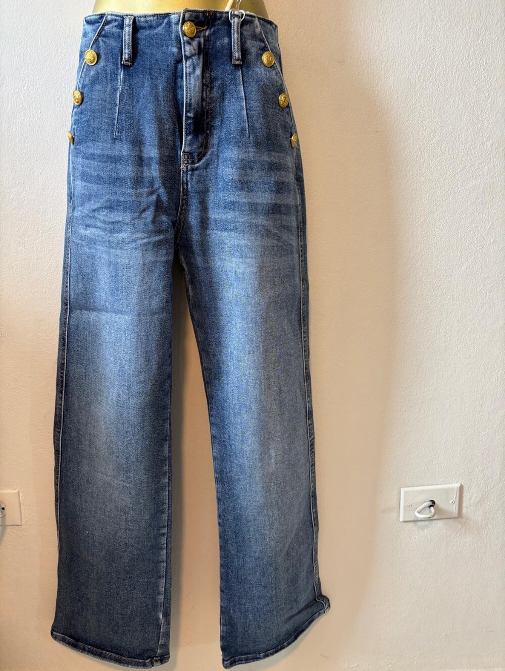 High-Rise Wide Leg Men's Jeans - Blue